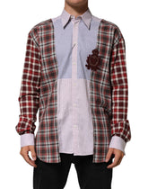 Dolce & Gabbana Multicolor Cotton Collared Checkered Shirt