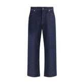 Stone Island Blue Cotton Straight-Leg Jeans