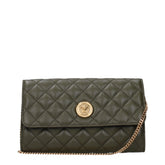 Versace Green Leather Clutch Bag