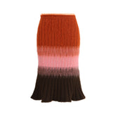 Fendi Multicolor Mohair Midi Skirt