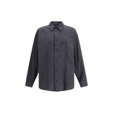 Balenciaga Black Wool Pattern Shirt