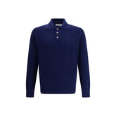 Brunello Cucinelli Blue Cashmere Polo Shirt