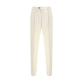 Brunello Cucinelli Cream Cotton Casual Pants