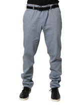 PT01 Blue Men Chino Mid Waist Tapered Fit Trouser Pants