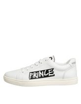 Dolce & Gabbana White Prince Leather Low Top Men Sneakers Shoes
