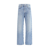 Agolde Light Blue Cotton Relaxed Fit Jeans