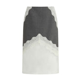 Jil Sander Gray Polyester Midi Skirt