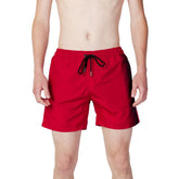 Trussardi Beachwear Red Polyester Swim Shorts