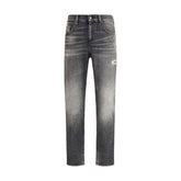 Diesel Gray Cotton Relaxed Fit Jeans