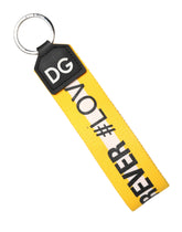 Dolce & Gabbana Multicolor Logo Polyester Brass Holder Keychain Keyring