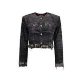 Diesel Gray Cotton Denim Jacket