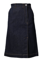 Dolce & Gabbana Dark Blue Cotton A-line Denim Midi Skirt