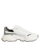 Dolce & Gabbana White Silver Daymaster Low Top Sneakers Shoes