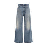 Diesel Blue Cotton Relaxed Fit Jeans