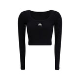 Marine Serre Black Cotton Top