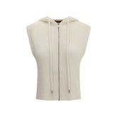 Max Mara White Wool Sleeveles Sweater