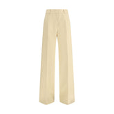 Ermanno Scervino Yellow Fleece Wool Casual Pants