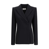 Max Mara Black Fleece Wool Coat