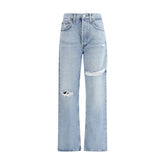 Agolde Light Blue Cotton Straight-Leg Jeans