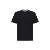 Brunello Cucinelli Black Cotton T-Shirt