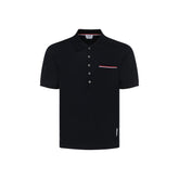 Thom Browne Blue Cotton Polo Shirt
