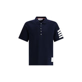 Thom Browne Blue Cotton Polo Shirt