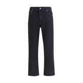 Represent Black Cotton Straight-Leg Jeans