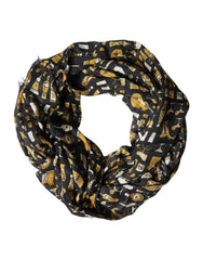 Dolce & Gabbana Black Jazz Club Print Neck Wrap Shawl Scarf