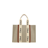 Chloé Beige Linen Shoulder Bag
