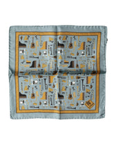 Dolce & Gabbana Blue Jazz Club Square Handkerchief Scarf