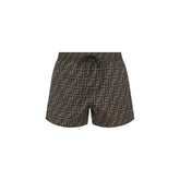 Fendi Brown Polyester Swim Shorts