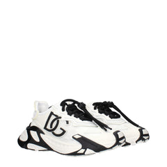 Dolce & Gabbana White Fabric Athletic Sneakers