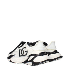 Dolce & Gabbana White Fabric Athletic Sneakers