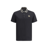 Versace Black Cotton Polo Shirt