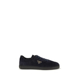 Prada Blue Calf Leather Bos Taurus Low Top Sneakers