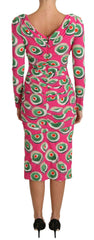 Dolce & Gabbana Pink Silk Cup Cake Sheath Stretch  Dress