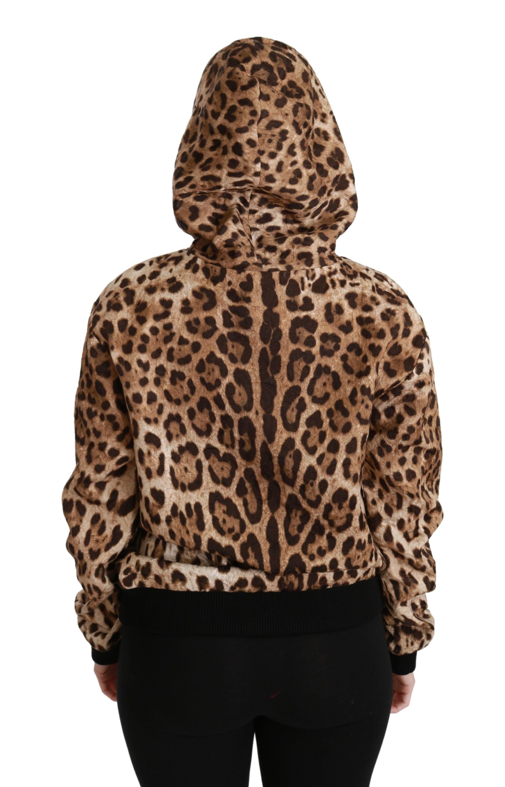 Brun Ayers Leopardtröja med Nitar och Huva