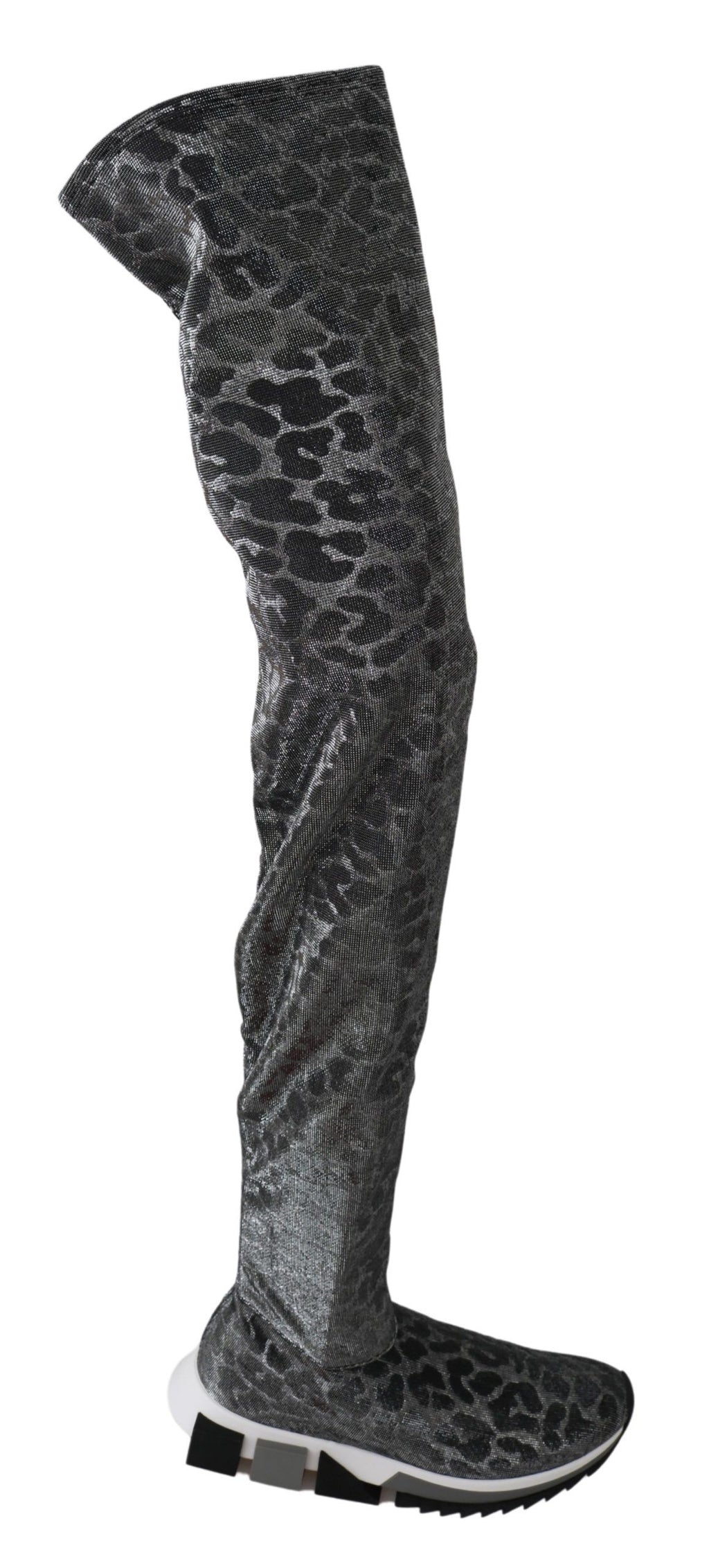 Grå Leopard High Top Sneakers Stövlar Skor