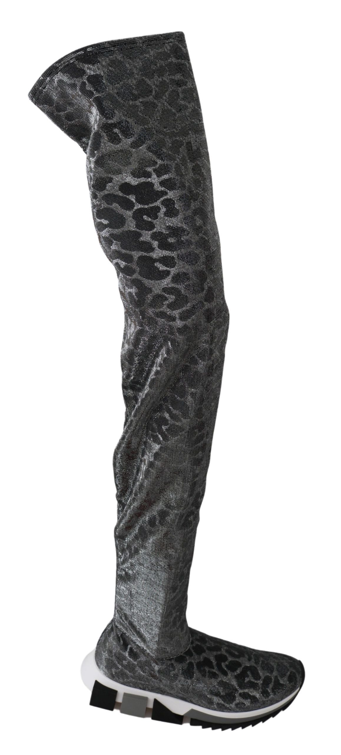 Grå Leopard High Top Sneakers Stövlar Skor