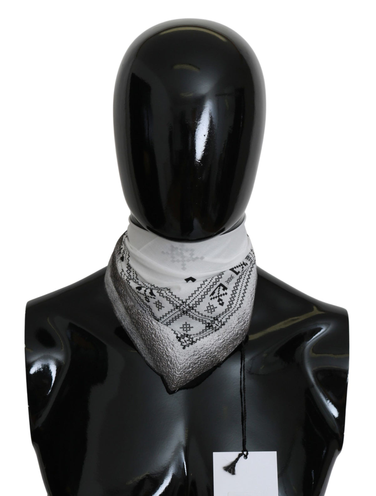 Costume National Vit Tryckt Bandana Bomullshalsduk