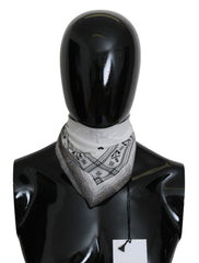 Costume National Vit Tryckt Bandana Bomullshalsduk