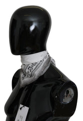 Costume National Vit Tryckt Bandana Bomullshalsduk