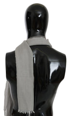 Costume National grå halsduk med fransar och bomull