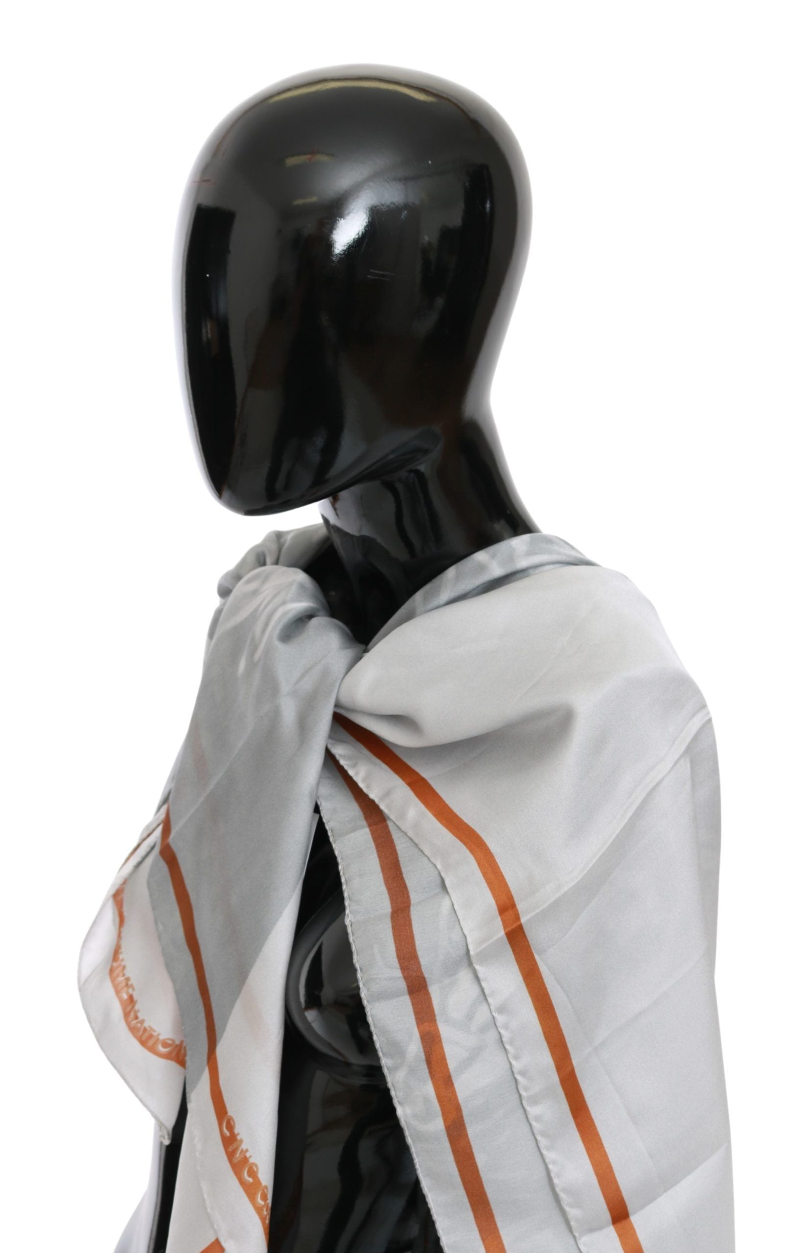 Gråröd sidensjal med omlottkrage