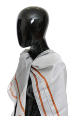 Gråröd sidensjal med omlottkrage