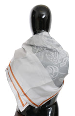 Gråröd sidensjal med omlottkrage