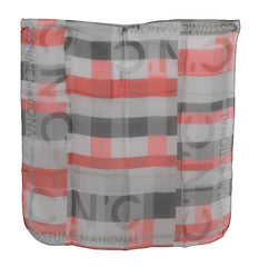 Costume National Röd 100% Siden Märkt Grå Halsduk