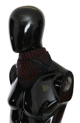 Costume National Black Orange 100% Silk Branded Scarf