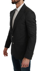 Dolce & Gabbana Gray NAPOLI Slim Fit Jacket Wool Blazer