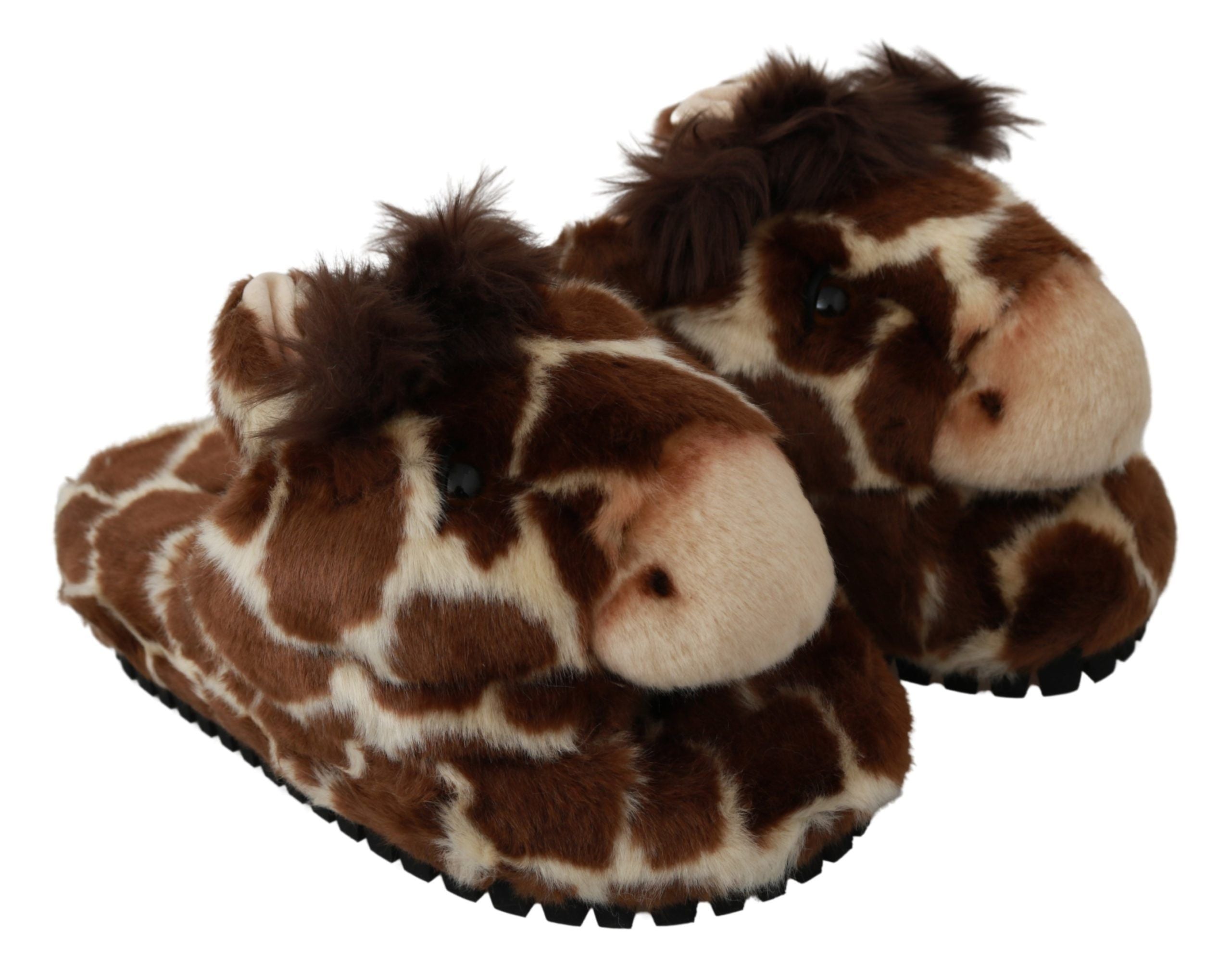 Bruna girafftofflor, plattskor, sandaler